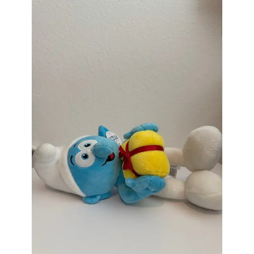 Nanco The Smurfs Plush Blue Smurf Holding Present Christmas w/ Tags